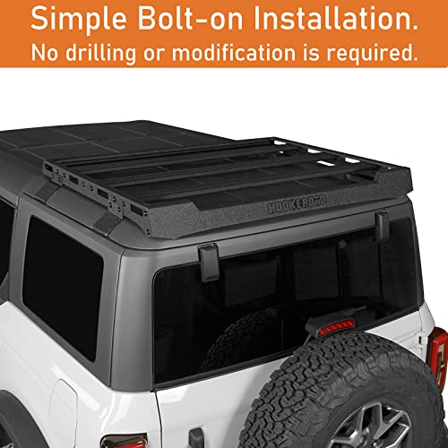 Image of Hooke Road Bronco Half Short Roof Rack Rear Cargo Basket Crossbar for 2021-2026 Ford Bronco 4 Door Hardtop (Exclude Bronco Sport)