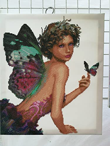 Diamond painting fée papillon 50x57 cm pour décorer votre salon cocooning
