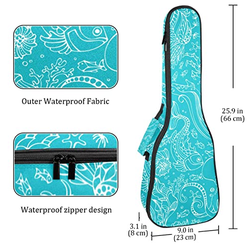 Sac ukulélé ténor Octopus tortue bleue protégez votre instrument contre l'humidité et les coups - 4
