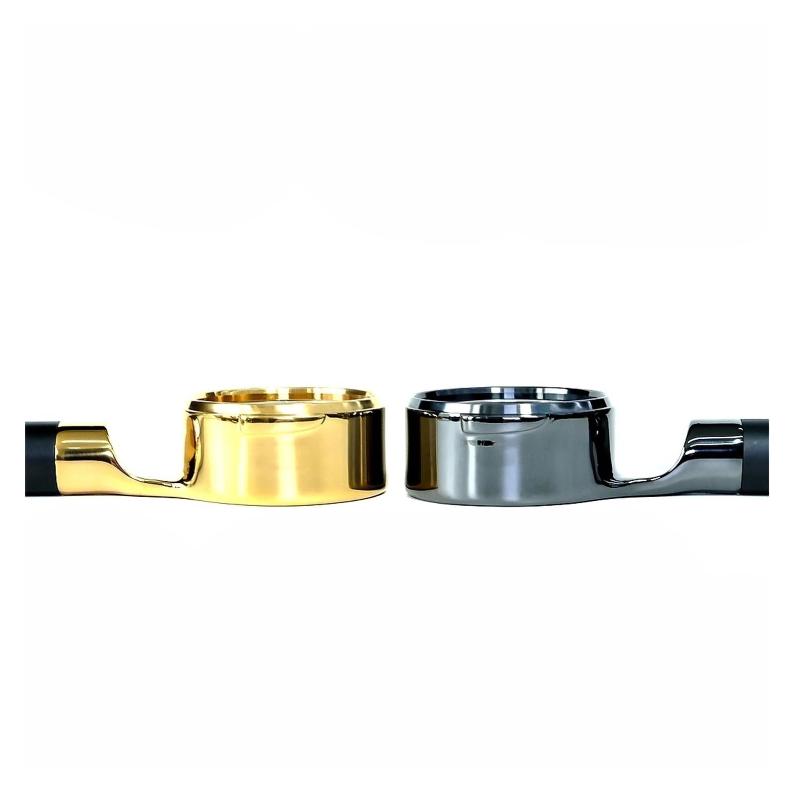 Mango De Portafiltro De Café, Compatible Con MISCHIEF, Mango Sin Fondo Negro Protafiltro 2 Orejas Portafiltro De Café Sin Fondo De Acero Inoxidable De 58 Mm for GRUPO E61(Gold)