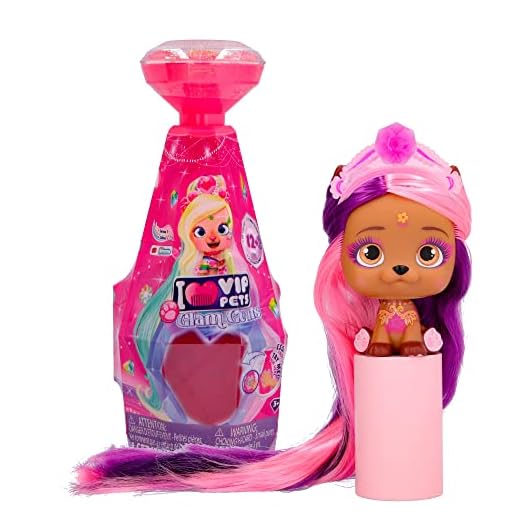 VIP PETS Glam Gems S5, Muñeca Perrita Sorpresa Coleccionable con un Look Brillante y con Pelo Largo para Peinar y Decorar con Joyas, Juguete Regalo para Niñas y Niños +3 Años