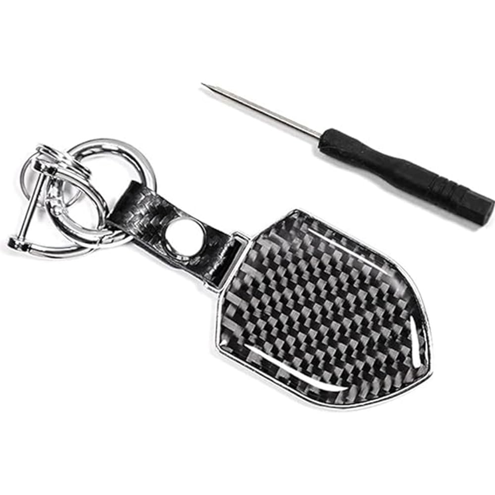 YDSTNiu 1 Piece Car Keyring for Nissan j10 j11 j12 N15 N16 N17 Y60 Y61 Y62, Carbon Fibre Shield Shape Anti-Scratch Premium Design Lightweight Sporty Auto Accessories