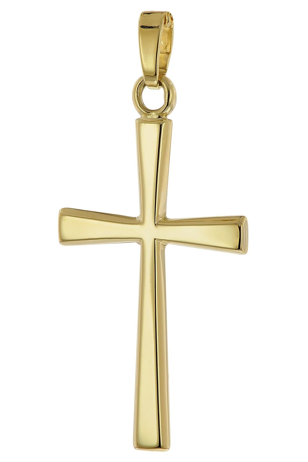 trendor Kreuz-Anhänger 585 Gold an vergoldeter Silberkette 28163 | zeitloser Halsschmuck für Damen und Herren, elegantes Accessoire
