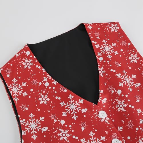 Colorful House Men Ugly Christmas Suit Vest and Tie Set - Adult Funny Holiday Waistcoat Costume3