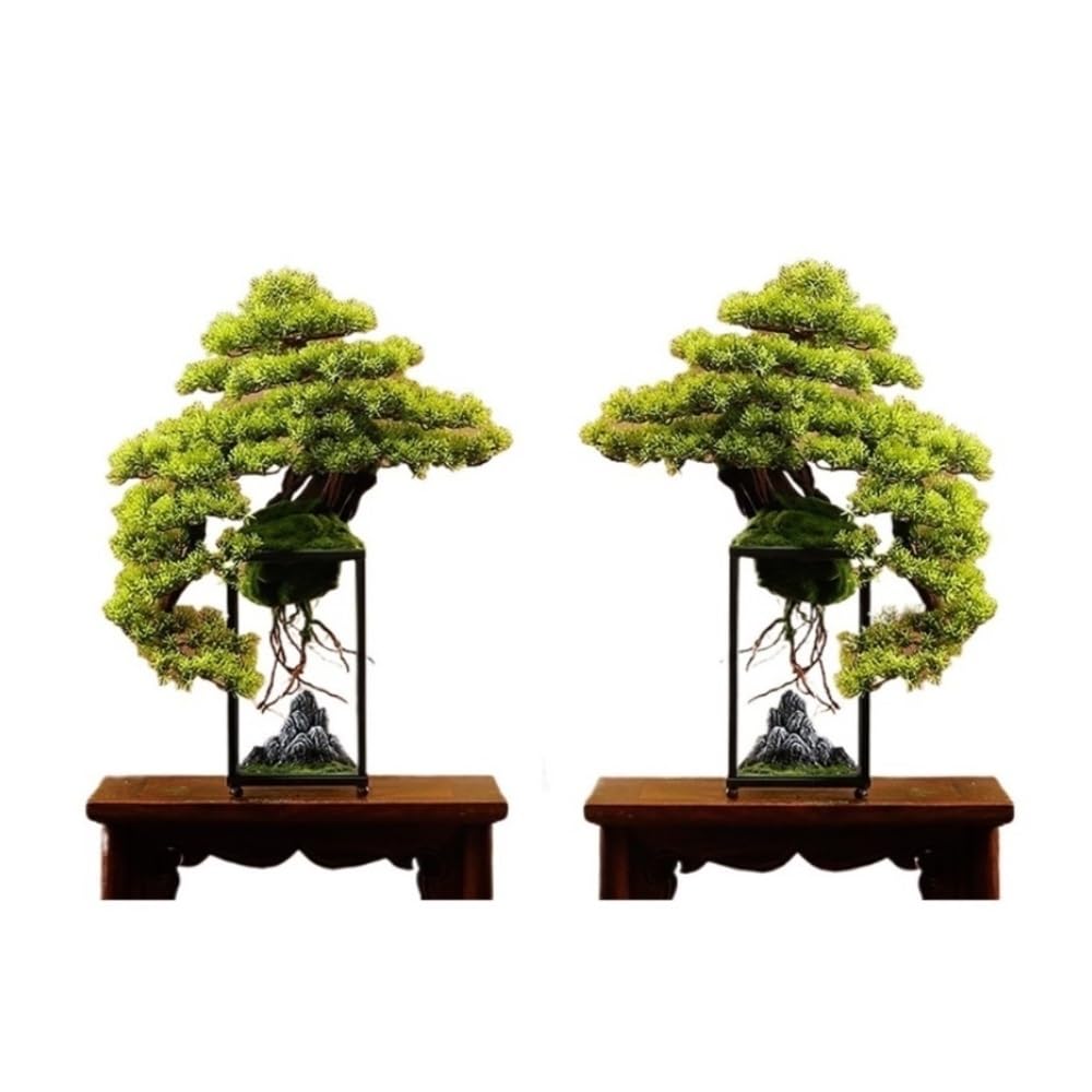 Fake Bonsai Tree Artificial Cypress Potted Plant for Home Office Decor(S)