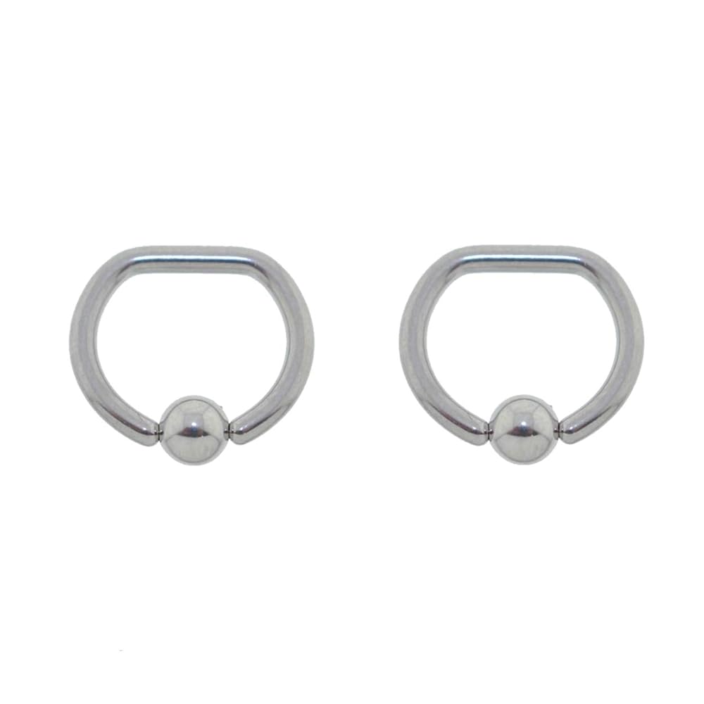 Amazon.com: Lex & Lu Pair of Steel Captive Bead D-Ring CBR