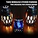 LED Flame Speaker, Inlucking Flame Atmosphere Outdoor Bluetooth Speaker with Stereo Enhanced Bass Sound, TWS Supported Portable Wireless Speaker, LED Flickers Table Lamp BT4.2