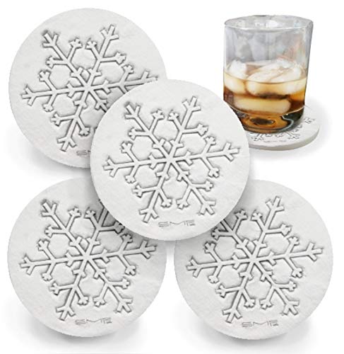 Snowflake Absorbent Drink Coasters (Set of 4) - Made in USA