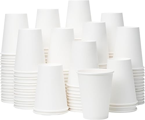 Paquete de 500 tazas de café desechables de papel de 12 onzas tazas de café de papel caliente de 12 onzas tazas de café desechables de color blanco