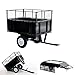 CLP Carrello Rimorchio per Trattorino Tosaerba Ribaltabile I Cassone Ribaltabile A Un ASSE I capacità Fino A 300 kg I Gancio Traino, Colore:Nero