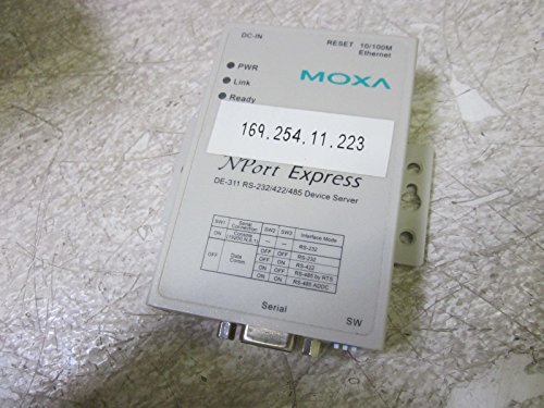 MOXA DE-311-1 Port Device Server, 10/100M Ethernet, RS-232/422/485, DB9 Female, 15KV ESD, 110V or 230V