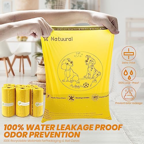 Poop Bags for Dogs1050 Counts 70 Rolls with a Free Dispensers Biodegradable Poop Bags Made of Cornstarch Size 9×13 Inch Extra Thick Strong and 100 Leak Proof yellow  Cucciolini Doodles Poop bags for dogs 1050 counts 70 rolls with a free dispensers biodegradable poop bags made of cornstarch size 9×13 inch extra thick strong and 100 leak proof yellow   cucciolini doodles