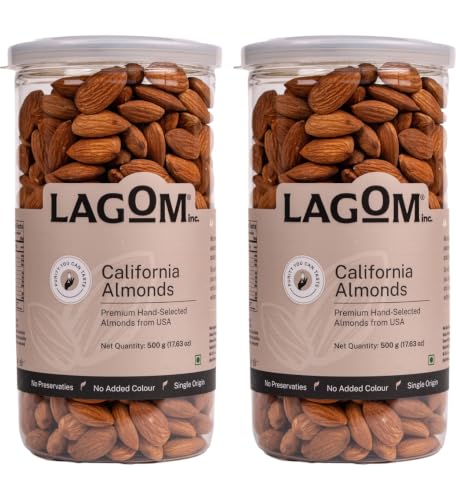 Image of Lagom California Whole Almonds 1 kg | Premium Badam | Crunchy, Naturally Nutty Taste | No Added Preservatives | Vegan, Gluten Free, Non-GMO