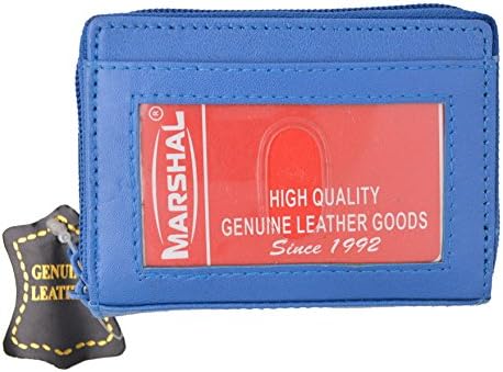 Marshal RFID Blocking Leather Wallet for Women,Excellent Women's Genuine Leather Credit Card Holder (Blue)