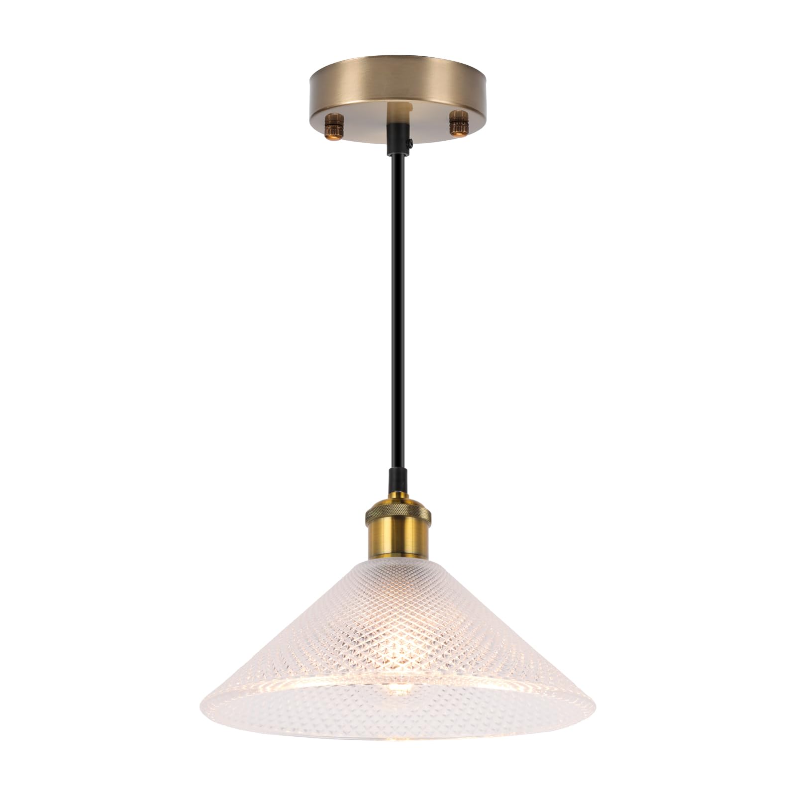 LYMSXAZOU Vintage Industrial Glass Pendant Light Fixture Adjustable Height E27 Chandelier with Shade Retro Ceiling for Kitchen Dining Room & Living Decor