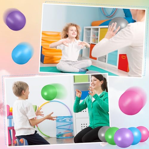 Image of Aoriher 10 Pack 9 Inch Small Pilates Ball Bulk Mini Exercise Ball Portable Non-Slip Workout Yoga Balls with Air Pump for Stability, Barre, Fitness, Balance, Physical &Core, Gym Home Office Use