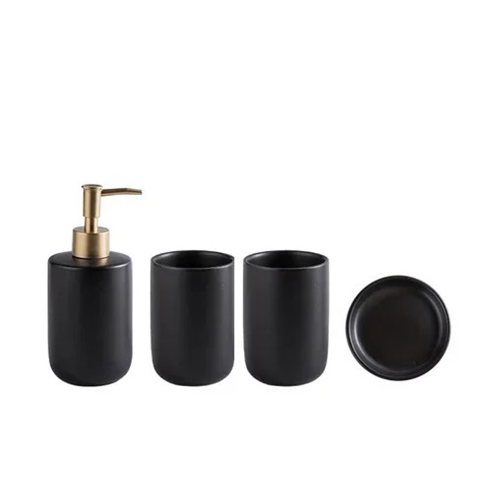 Soap Dish Set Ceramic Wash Set Bathroom Decoration Accessories Lotion Bottle Soap Dish Mouthwash Cup Supplies(Color3)