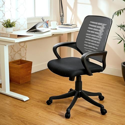 Image of Home and Workplace Comfortable Fabric Office Chair with Adjustable Handles, Medical /Kitchen /Doctor /Salon (Grey)
