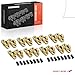 A-Premium 16Pcs Gold Aluminum Engine Roller Rocker Arms 1.7 Ratio, 7/16