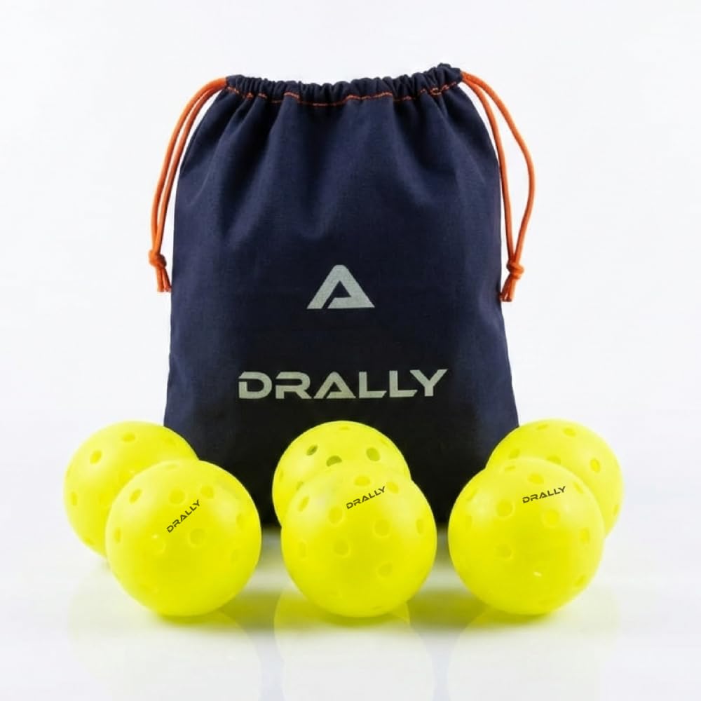 DRALLY 40-Hole Outdoor Pickleball Balls | Tournament Grade | Stable, Wind-Resistant Play | Durable with Consistent Bounce | Pack of 6 Balls-image-14