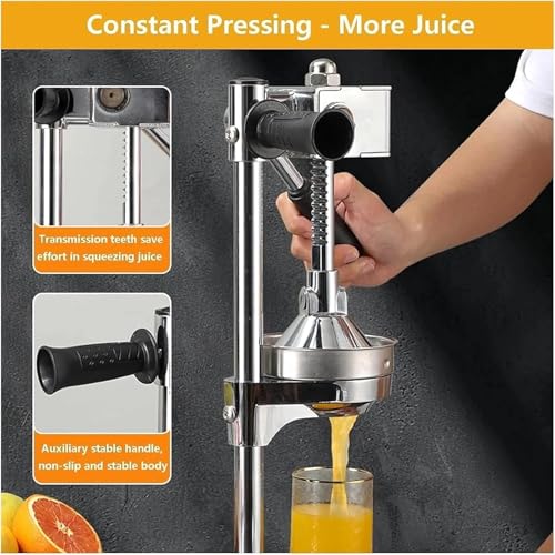Exprimidor manual de cítricos con trituradora de acero inoxidable, resistente y fácil de limpiar para uso doméstico y bar