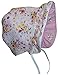 N'Ice Caps Baby Girls Solid to Print Reversible Sun Bonnet (Newborn, Pink/Pink Print)