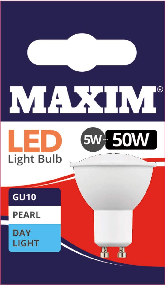 Maxim Daylight - Led Pearl Day Light Bulb - 5W Equivalent To 50 Watt - Gu10