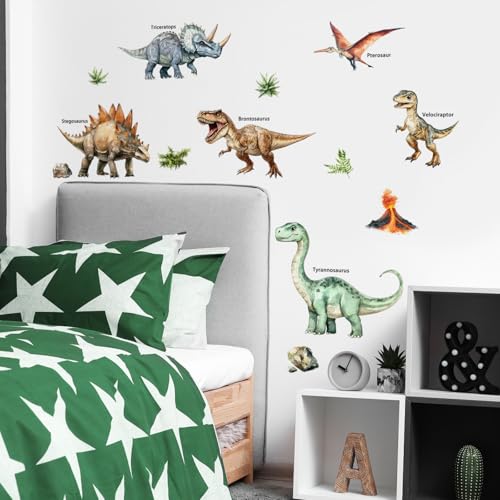 Vinilos decorativos de pared dinosaurios Achang para niños miniatura 6