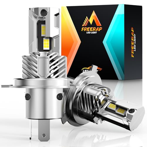 FREERAP H4LEDヘッドライト 爆光 車検対応 LED H4 バルブ 24000lm 35W*2 6500K ホワイト Hi/Lo切替 6倍明るさ LEDチップ搭載 DC12V/16V 車用 Ledライト ヘッドライトバルブ 四重放熱 長寿命 キャンセラー内蔵 ノイズ対策 2個セット 2年保証 - FREERAP - 商品画像
