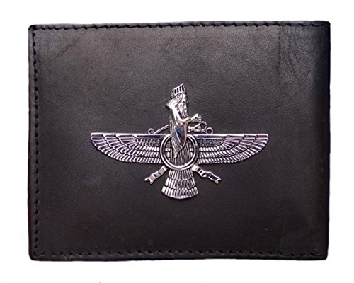 Genuine Leather Bifold Farvahar Wallet Persian Gift Faravahar