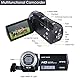 ORDRO Camcorder Nachtsicht Videokamera YouTube Vlogging Kamera Recorder FHD 1080P 15FPS 30MP 3,0 Zoll 270 Grad Drehung LCD 16X Digital Zoom Camcorder mit 2 Batterien und 16 GB SD-Karte