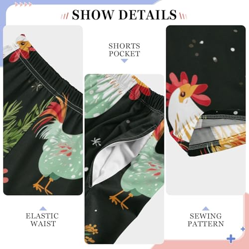 ZZXXB Rooster Pine Branch Boys Long Pants Soft Trousers Elastic Waist Kids Lounge Bottoms with Pockets S-XL4