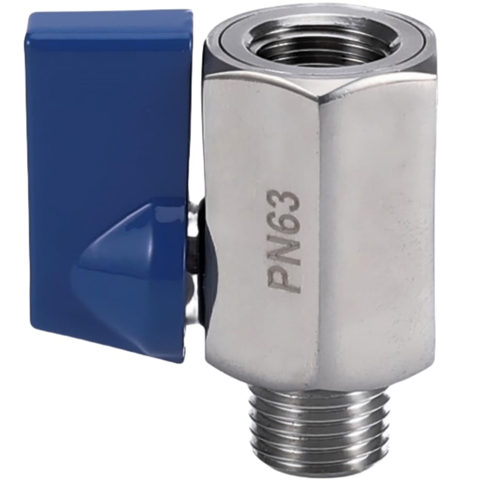 Paquet de 2 mini robinets à bille, vanne d'arrêt à filetage NPT mâle à femelle, acier inoxydable 304(1/8 Inch)