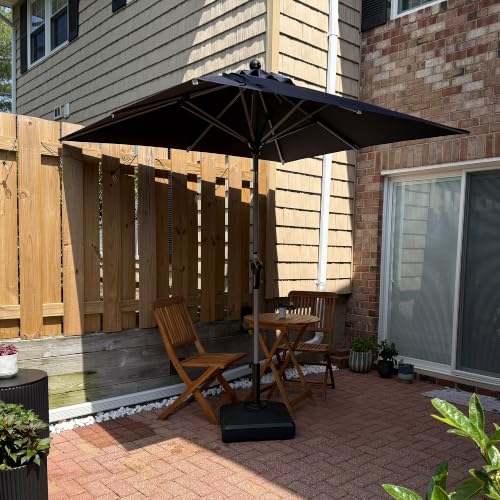 Image of PURPLE LEAF Outdoor Umbrella 6.5' x 6.5' Tilt Market Umbrella Navy Blue