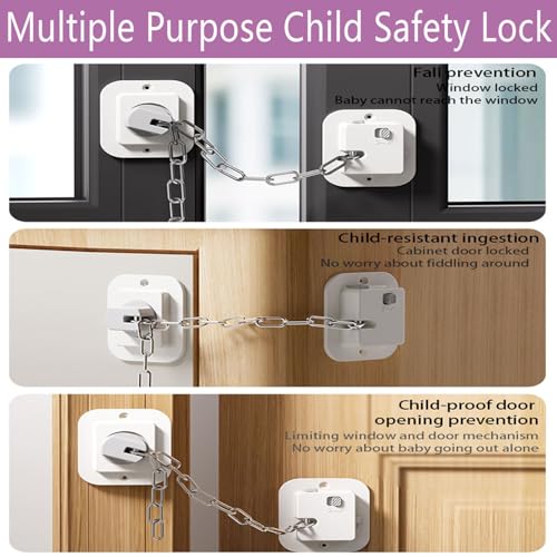 Image of Child Proof Door Lock, Adjustable Latch, 1 Pack | Cat Door Latch, 3M Adhesive, For Baby, Dementia & Pets, No Tools Needed