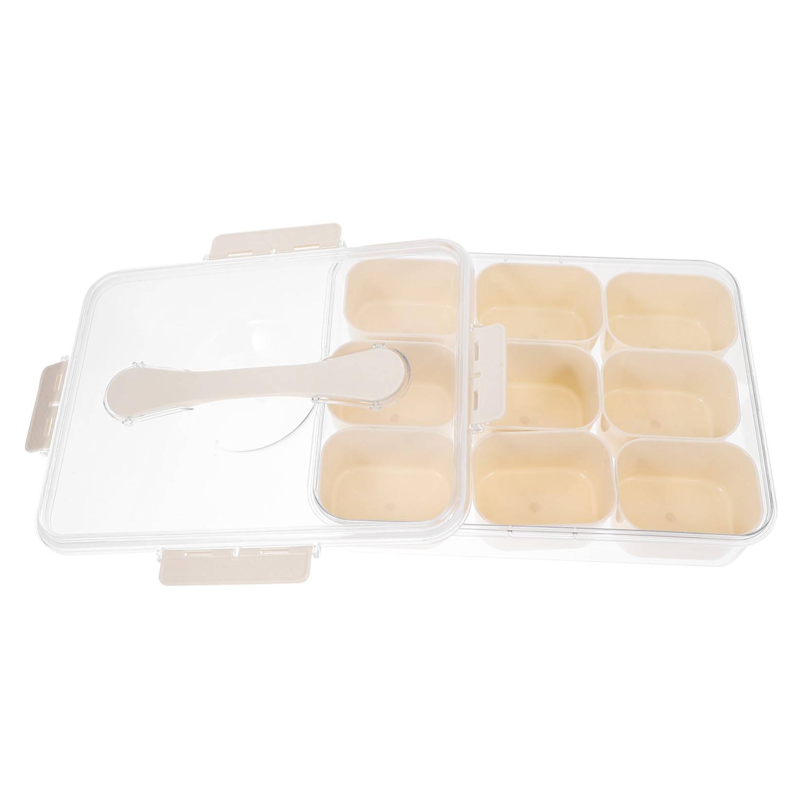 Contenitore per Alimenti Organizer per Frigorifero 9 Scomparti in Plastica Trasparente in Pet e Pp, per Conservare Frutta e Cibi Chiusura Ermetica nel Freezer