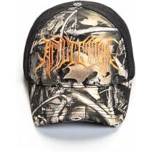 Affliction Mens Baseball Cap with Cross Design, Blue and Silver, Gothic Style, Embroidered Pattern US, Alpha, One Size, Camo Skull Tree