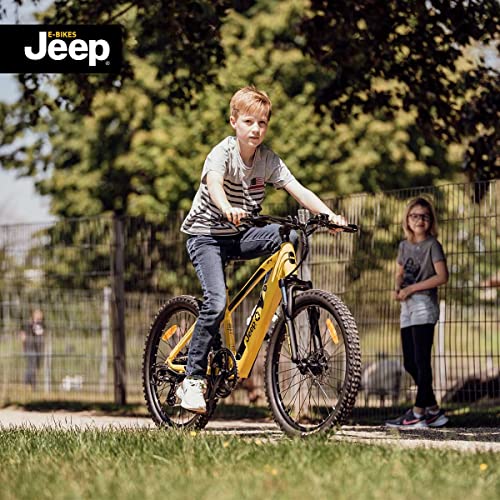 Jeep-Teen-E-Bike-TR-7002-24-Zoll-Laufraeder-7-Gang-Shimano-Kettenschaltung-Yellow