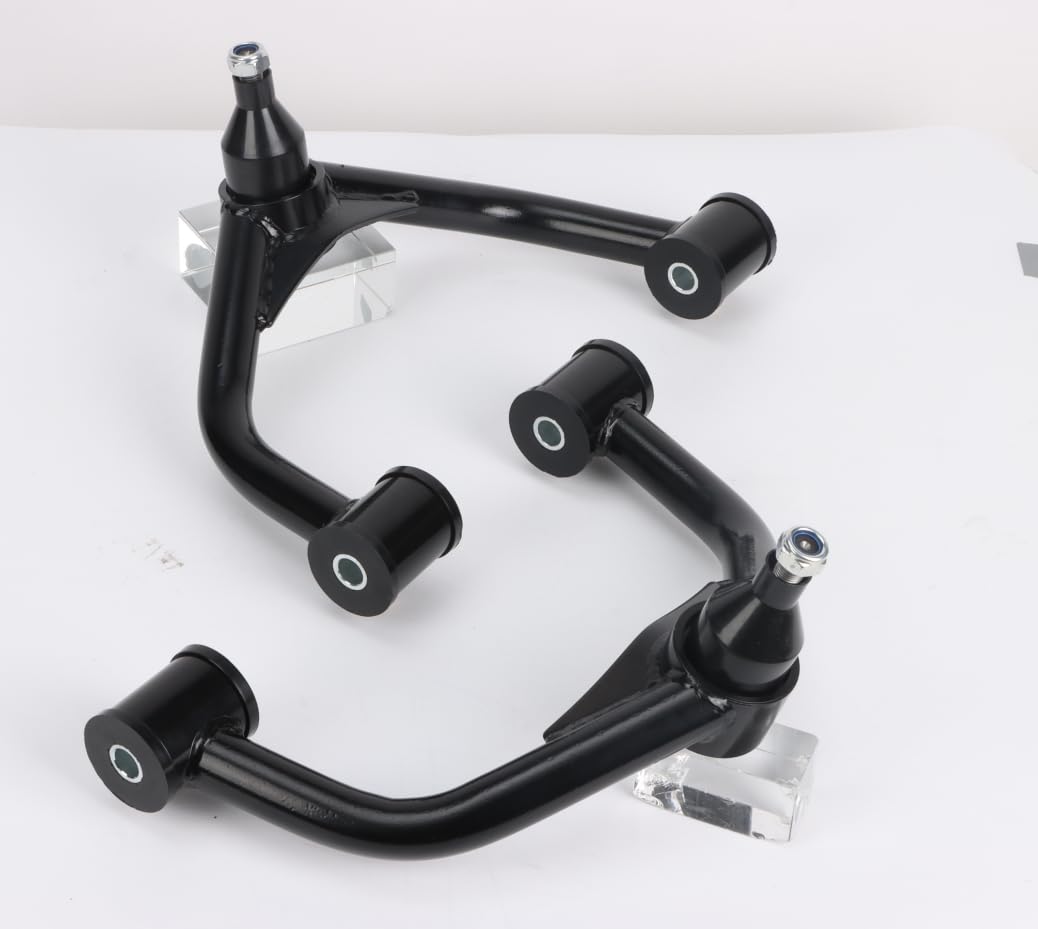 Front Upper Control Arms for 2011-2020 Silverado 2500HD 3500HD with Ball Joint, AUSUM MOTOR 2-4" Lift 2PCS Tubular Suspension Kit Adjustable Control Arm, Replace OEM Suspension Arms Black