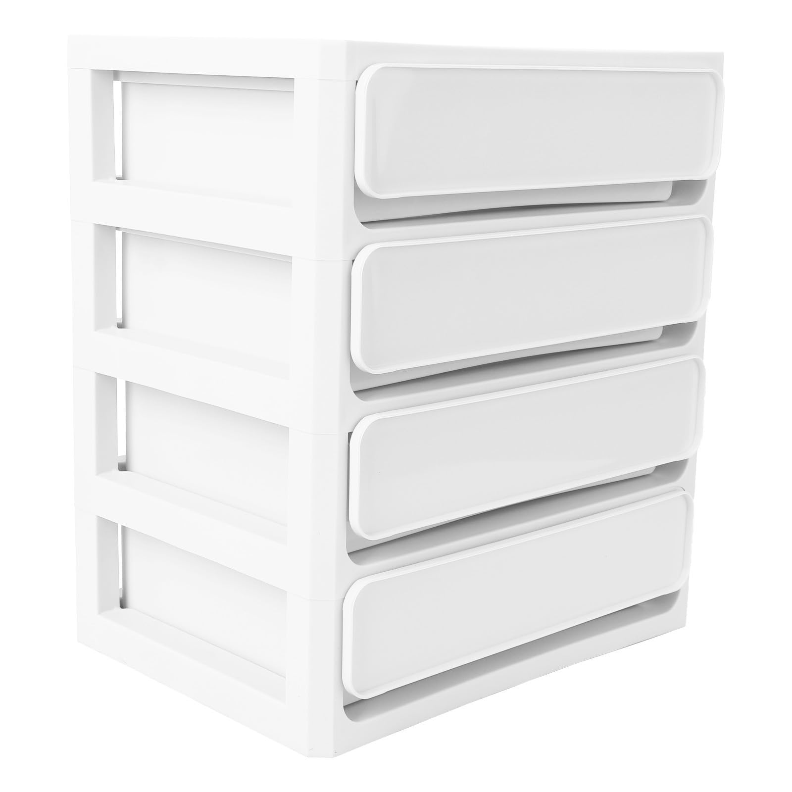 Caja de Almacenamiento Multicapa Diseño de Cajones, Organizador de Escritorio de 4 Capas en Material Pp Blanco, Adecuado para Almacenamiento de Maquillaje