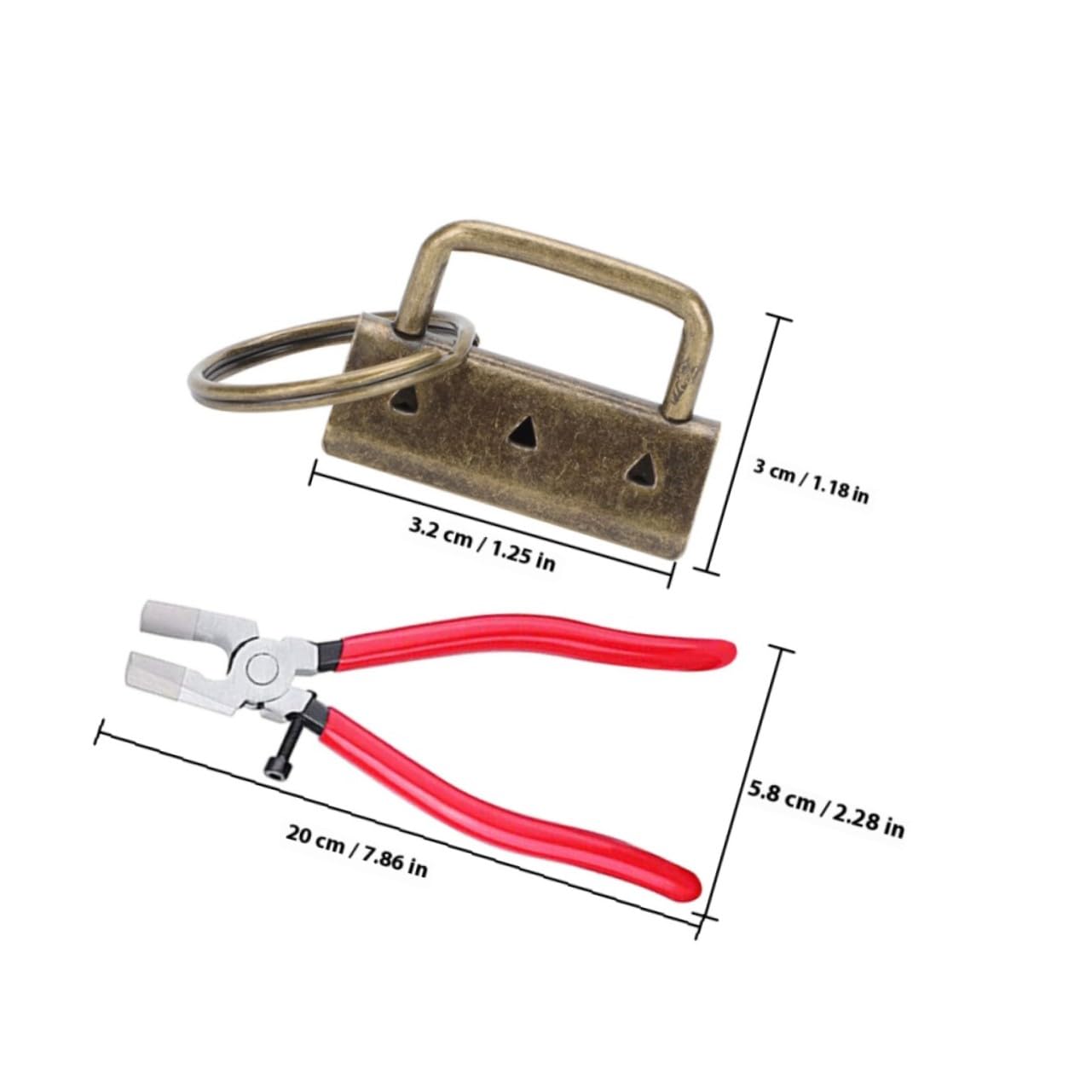 Baluue Kit Portachiavi con Morsetto in Metallo 32mm e Pinza, Clip per Cintura e Ciondolo da Polso in Ferro, Set da 30 Pezzi per Creazioni Fai da Te e Accessori Artigianali