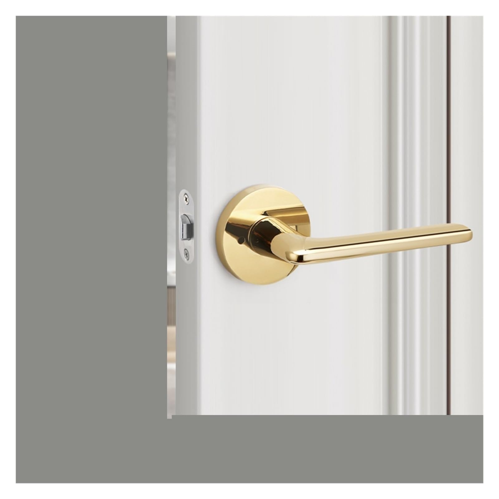 Serrure de porte de salle de bain dorée avec poignée ergonomique sans clé