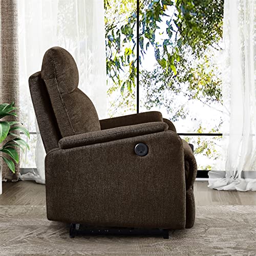 Sillón reclinable madera marrón con control eléctrico miniatura 6