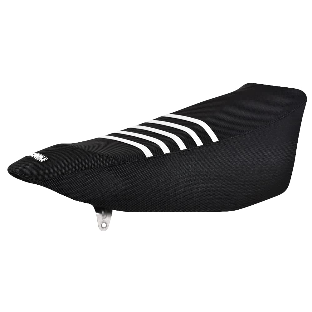 Enjoy Mfg Ribbed Seat Cover - Compatible Fit for 2008-14 Yamaha Nytro FX MTX SE RTX XTX Nitro #303 (All Black/White Ribs)