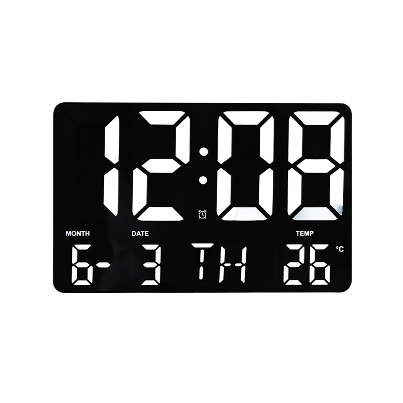 11,5-calowy Duży Cyfrowy Zegar Ścienny Zasilany Przez USB Kalendarz Czasowy 12/24H Wyświetlacz Czasu/dnia/miesiąca/temperatury Elektroniczny Budzik LED Cichy I EnergooszczęDny(White font)