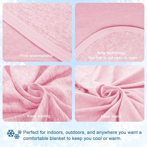 Image of CHOSHOME Cooling Blanket for Hot Sleepers Lightweight Summer Cold Thin Blankets for Sleeping, Hot Flashes Night Sweats, Soft Blanket for Bed, Full Size, Pink
