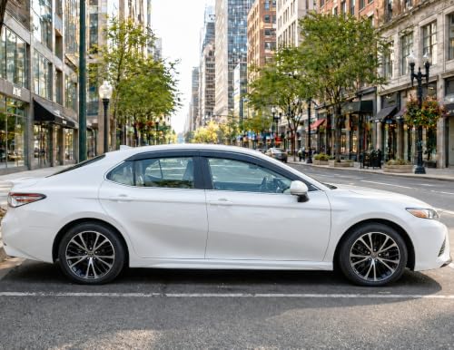 Image of 2018-2024 Tape-On Rain Guards for Toyota Camry Side Window Visor Deflectors, XV70 L LE SE XLE XSE Hybrid, Durable Tinted Vent Shades 2019 2020 2021 2022 2023