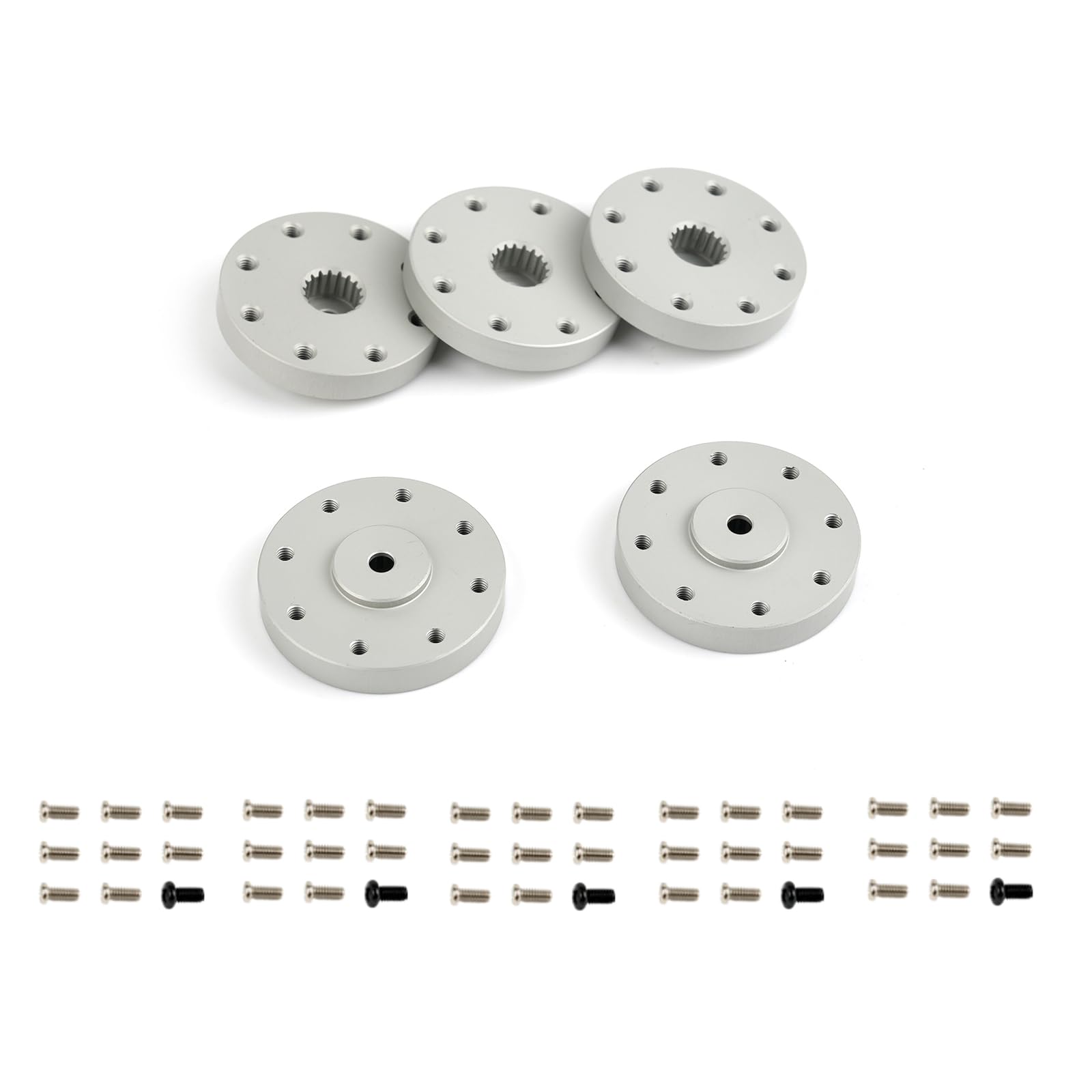 RCmall 2/5PCS 18T Metal Servo Arm Horn Round Type Disc Steering Servo Horn for 60KG 80KG 150KG Servo Motor Compatible with Futaba Servos RC Robot Car Airplane Parts (5 PCS)