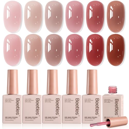 Image of Beetles Jelly Gel Nail Polish Set, 6 Colors Neutral Fall Gel Polish Kit