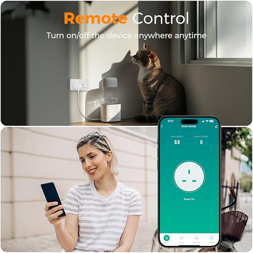 Smart Plug Timer, TESSAN Wifi Plug that Work with Alexa, Energy Monitoring, Voice Control, WiFi APP Wireless Remote Control, Timer Function, Surge Protection, 2,4GHz Wi-Fi, 13A - Image 6